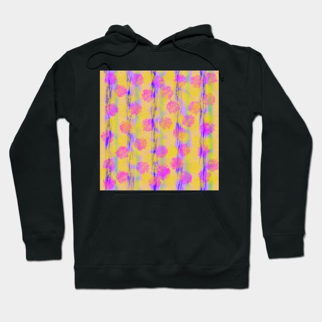 Pink Purple Yellow Floral Abstract Hoodie by Klssaginaw